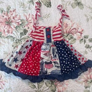 RicRac Red White Blue Patchwork Sundress 18m